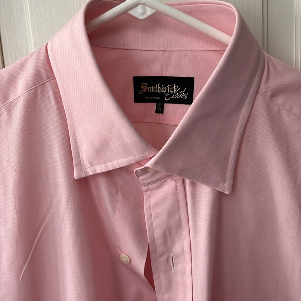 Southwick Clothes Made in USA Pink Dress Shirt 17 / 35